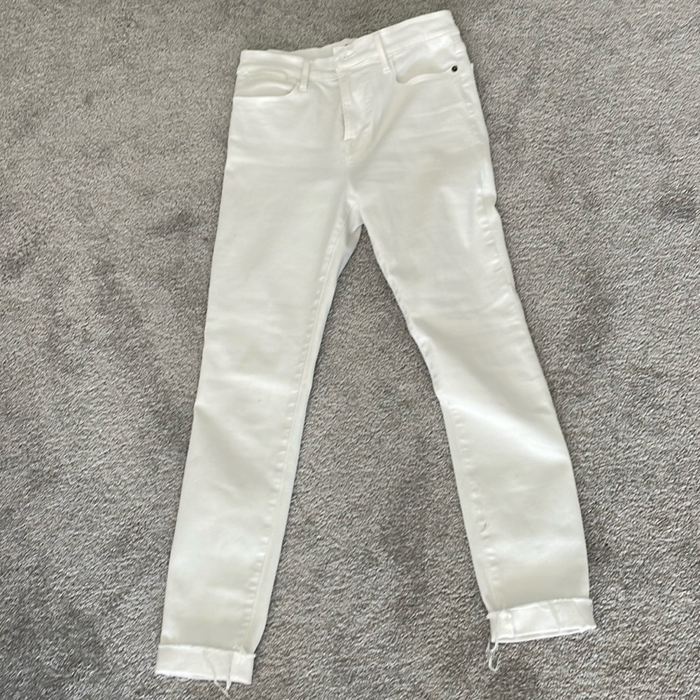 Frame high waisted white jean